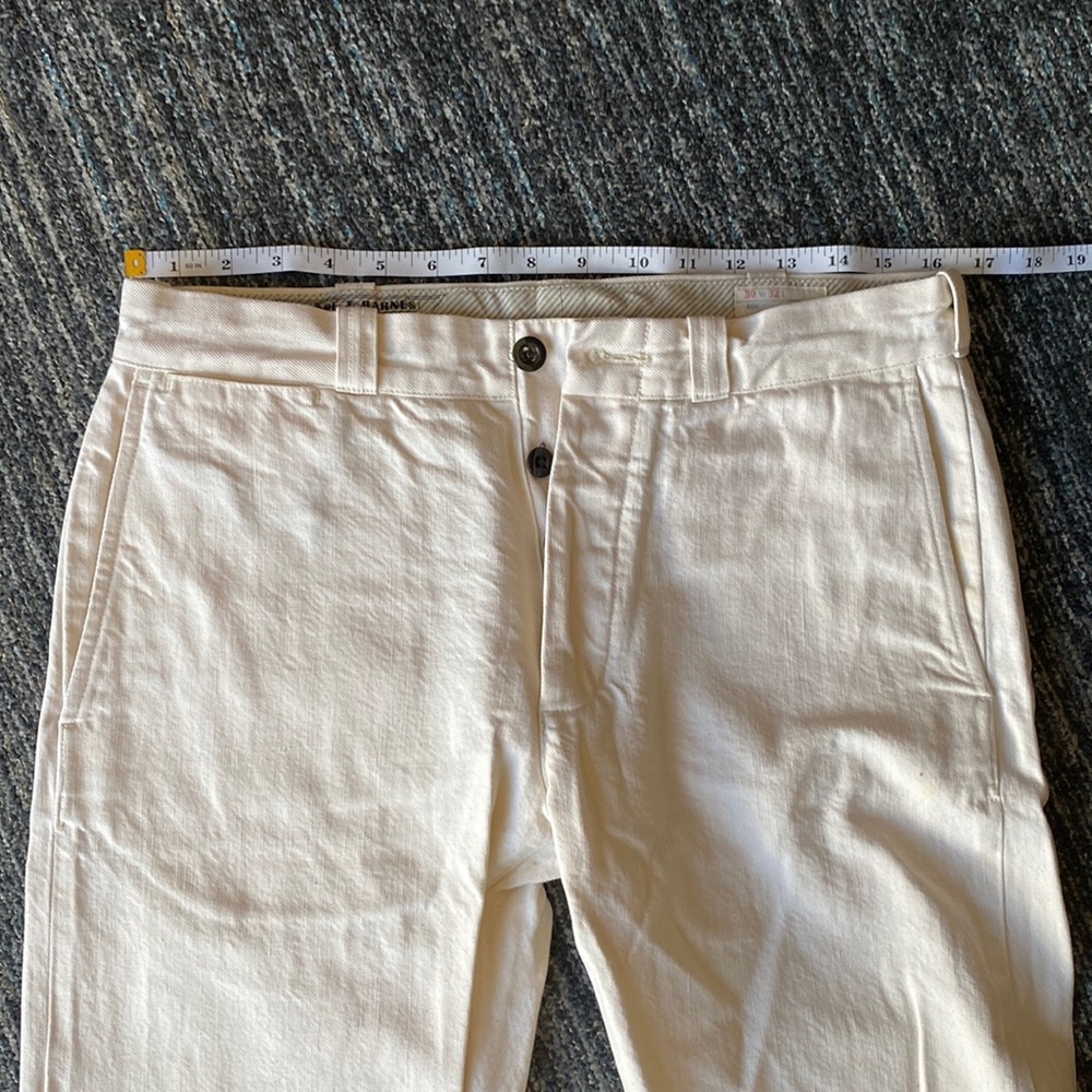 Wallace & Barnes selvedge cream khakis